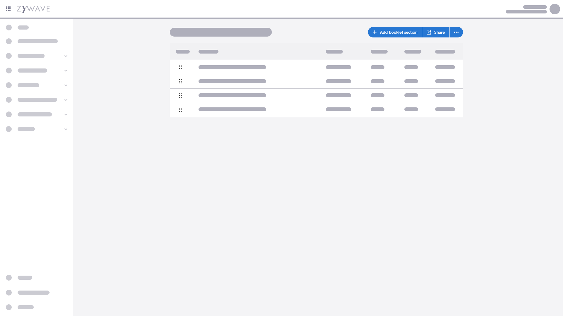 Setup sections